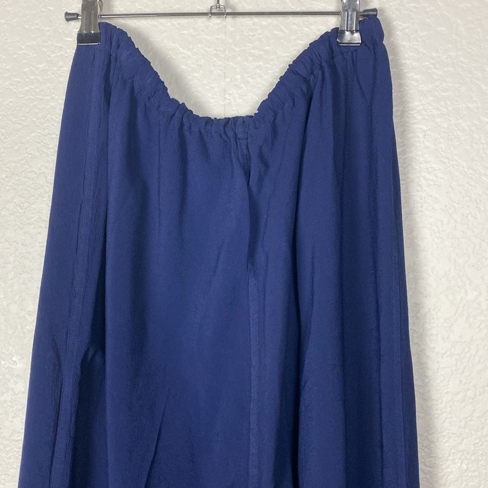 Vintage Laura, Ashley, navy blue lightweight, wide leg pants - Picture 5 of 7